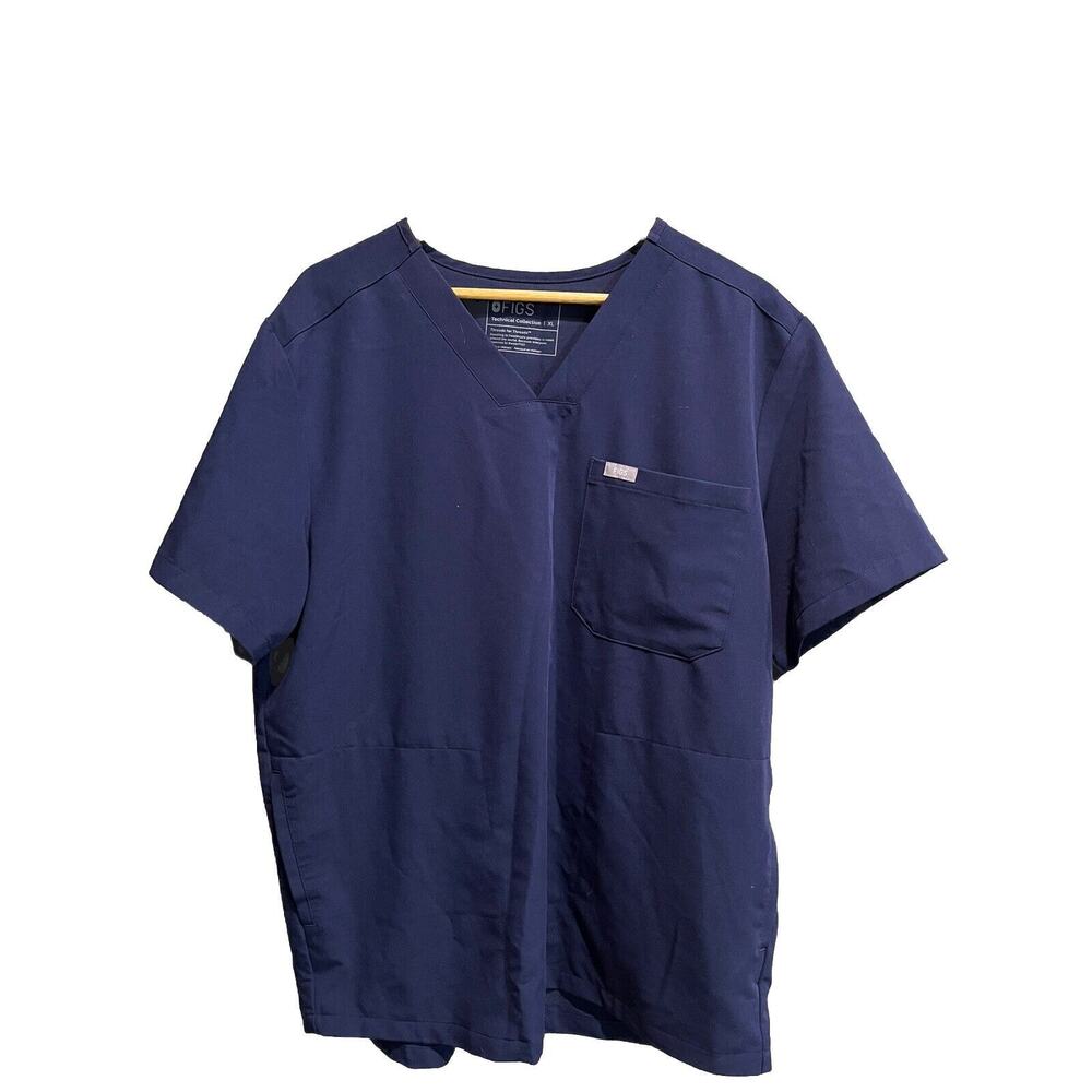 FIGS Technical‎ Collection Navy Short Sleeve Women's Scrubs Top Size XL